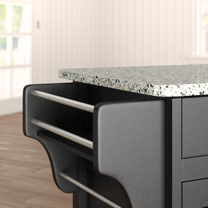 Red Barrel Studio® Littrell Granite Kitchen Island & Reviews Wayfair